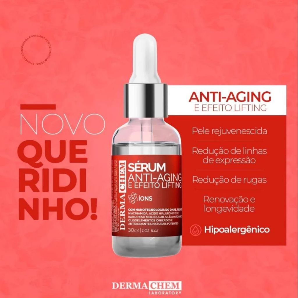 SÉRUM ANTI-AGING E EFEITO LIFTING DERMACHEM- 30ML