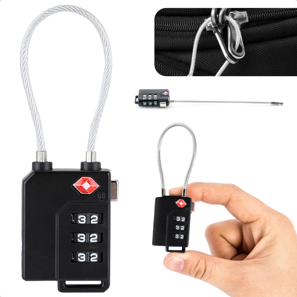 Cadeado Mala Viagem Tsa Cabo De Aço Flexível Pequeno Segredo Combinação Malas Mochilas Aeroporto em Oferta na Shopee