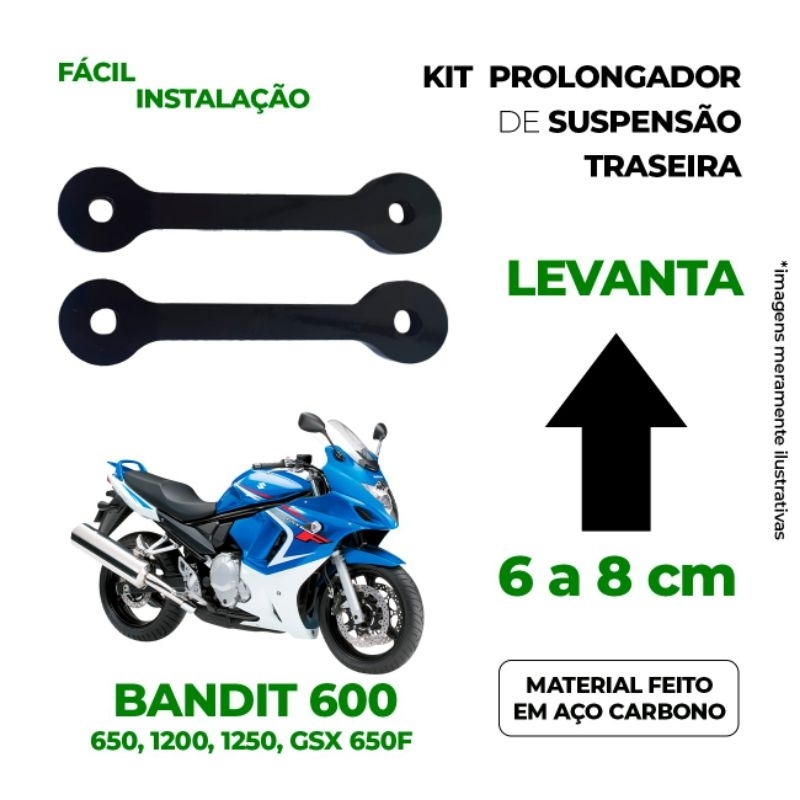 Kit prolongador suspensão traseira Suzuki bandit 650, 1200,1250 GSX 650F