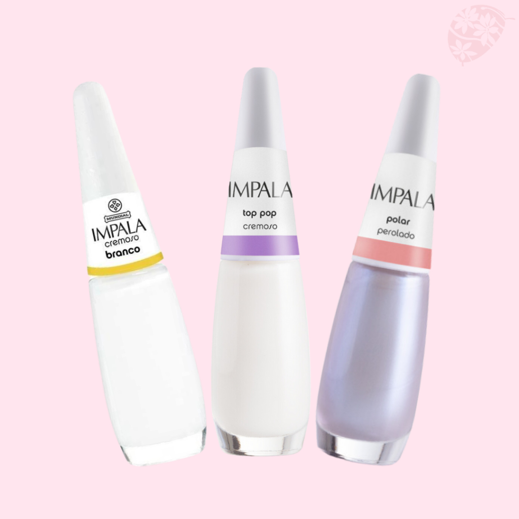 Kit 3 Esmaltes Branco os Mais vendidos Polar, Top Pop e Branco - Envio Imediato