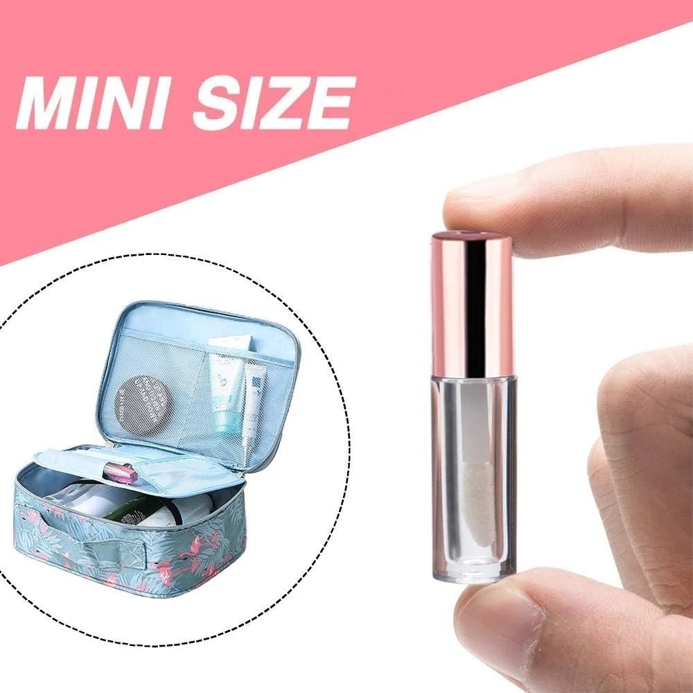 Kit 02 Mini Frasco Gloss Batom Recarregável para Viagem