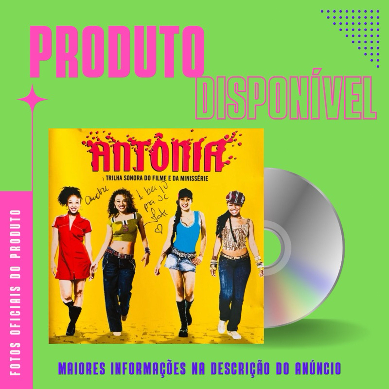 CD TRILHA SONORA FILME E MINISSÉRIE ANTÔNIA - Quelynah, Negra Li, Leila Morena, Cynthia Mendes
