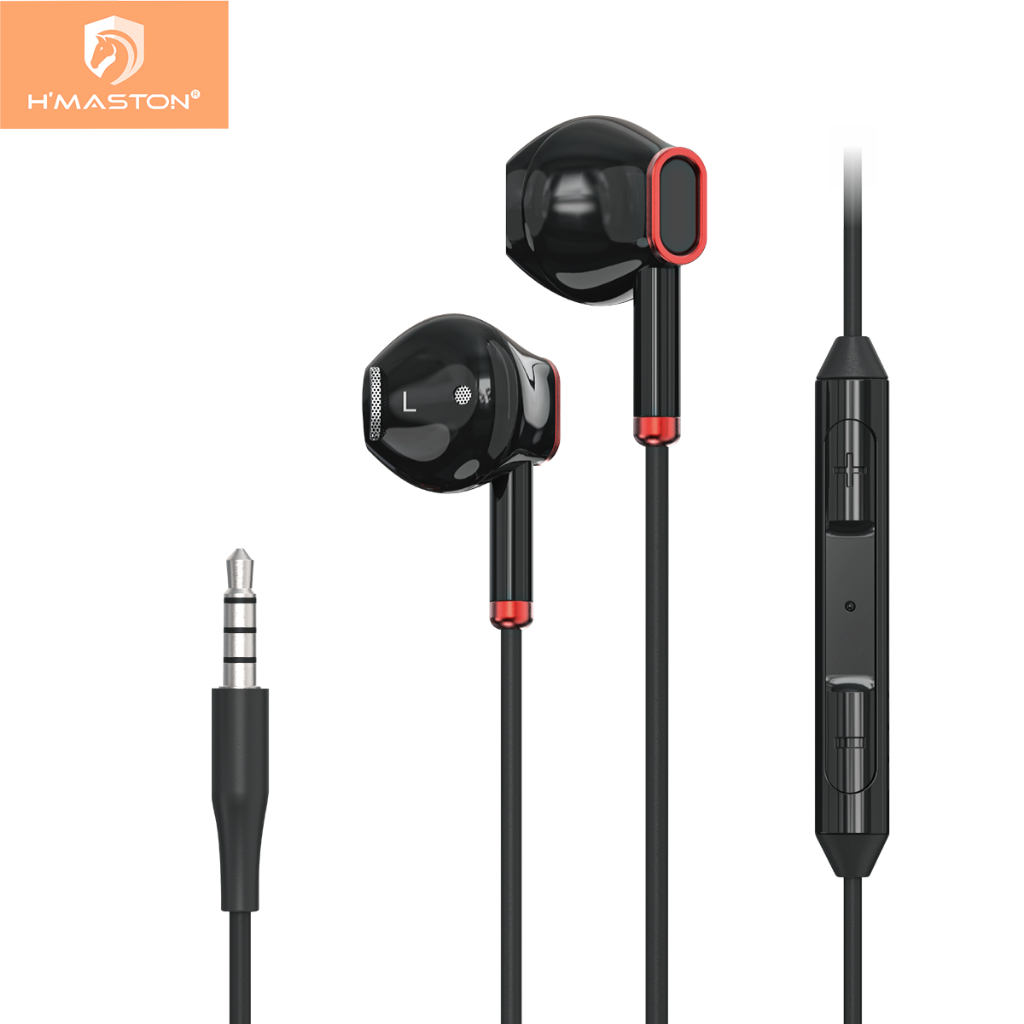 H'maston EJ-104 Fone De Ouvido Com Fio/Microfone Extra Bass Alta Resolucao Headsets P2 - Audio