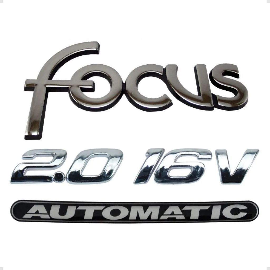 Emblemas Focus 2.0 16v Cromados E Adesivo Automatic 1998 1999 2000 2001 2002 2003 2004 2005 2006 2007