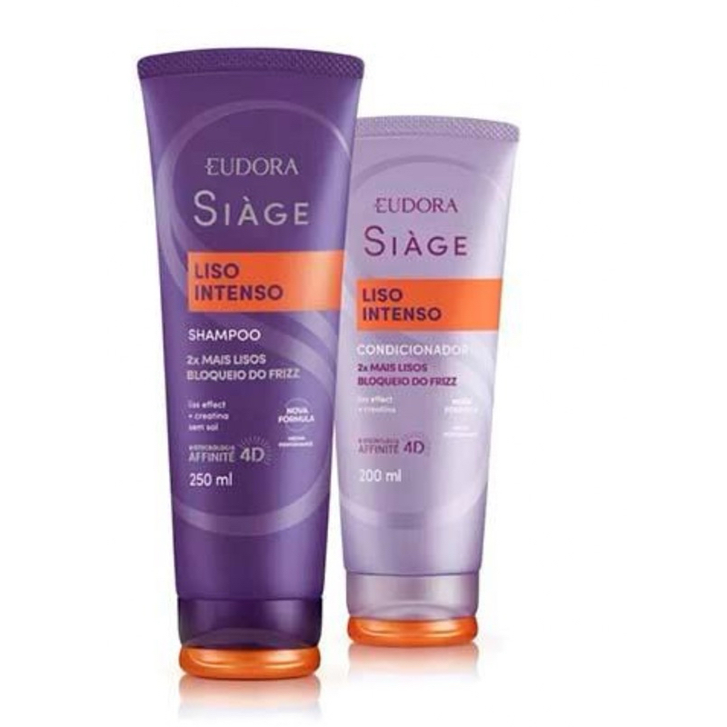 Kit shampoo e condicionador siage Eudora liso intenso