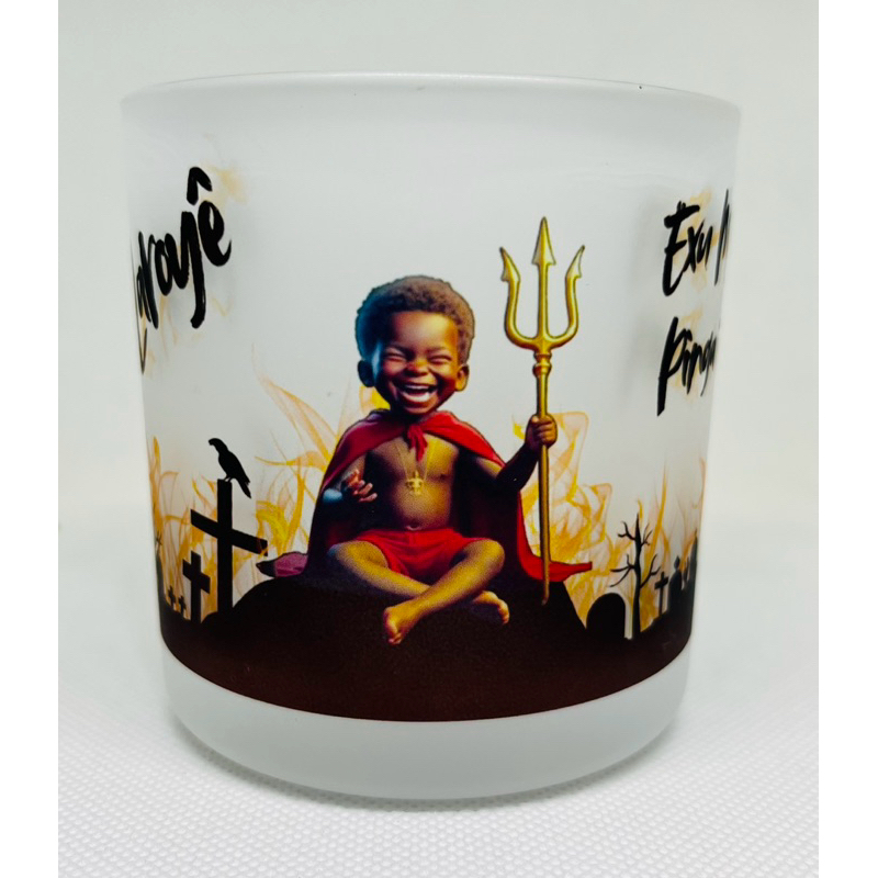 COPO DE BEBIDA WISKY E OFERTÓRIO EXU MIRIM PINGA FOGO 260ML VIDRO - UMBANDA QUIMBANDA E CANDOMBLÉ