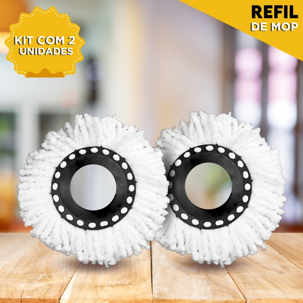 Refil Mop Giratório Esfregão Kit Com 2 Unidades -NL em Oferta na Shopee