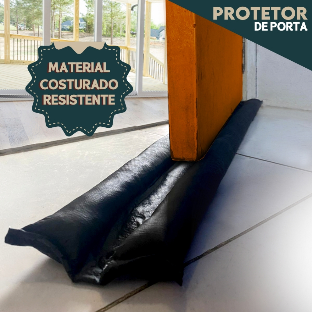 Veda Porta Protetor Rolinho Impermeável Rolinho – Proteção Dupla Preto - AV