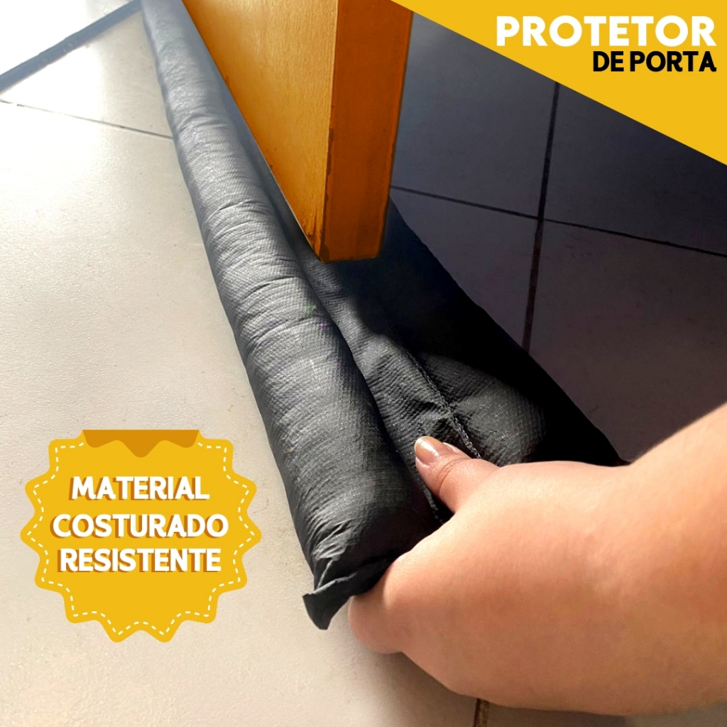 Veda Porta Protetor Rolinho Impermeável Rolinho – Proteção Dupla Preto - NL