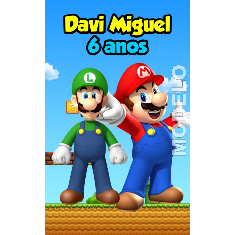 15 Adesivos Tubete Super Mario Bross - Etiqueta - Rótulo Personalizado