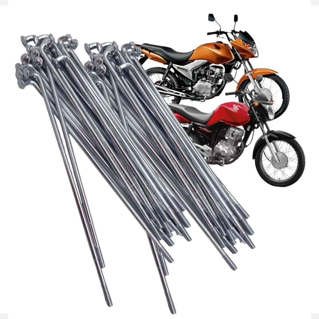 Kit Par De Raios 4 Mmm Cromado Para Cg 125 150 Fan Titan Start Freio A Lona Da Cg125 Cg150 Pra