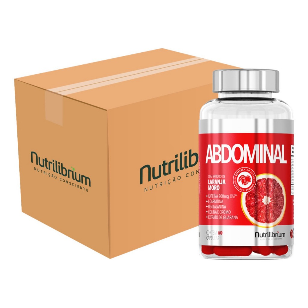 Atacado 15x Abdominal Laranja Moro Cafeína 60 Caps Nutrilibrium - Health