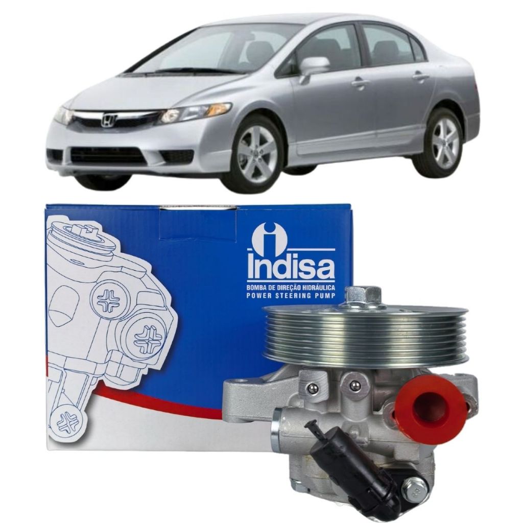 Bomba Direção Hidráulica Honda New Civic 1.8 16v 2007 2008 2009 2010 2011 Com Polia Indisa - Spare Parts and Accessories for Vehicles