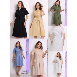 vestido de linho QB238