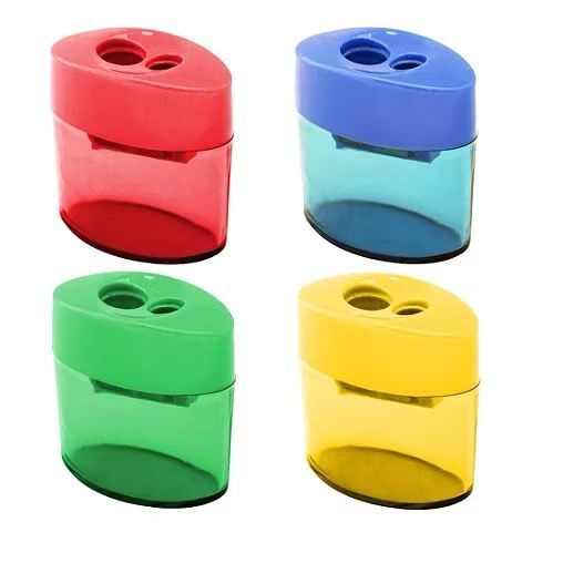 Kit 2 Apontador Duplo Com Deposito Formato Oval Gatte Color Apontador escolar em Oferta na Shopee