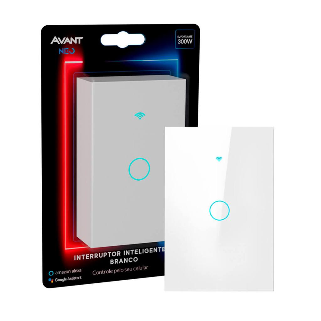 Interruptor Inteligente Wifi Neo Branco 1 Botão 291004954 Alexa Google Assistente Avant
