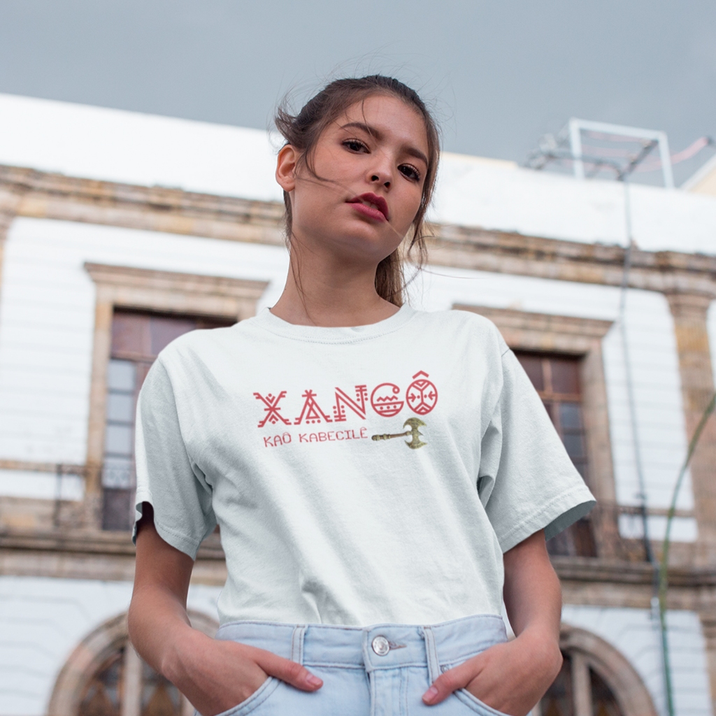 Axé Camisa Xangô Kaô Feminina Baby look  100% Poliéster Umbanda Candomblé Axé Xangô
