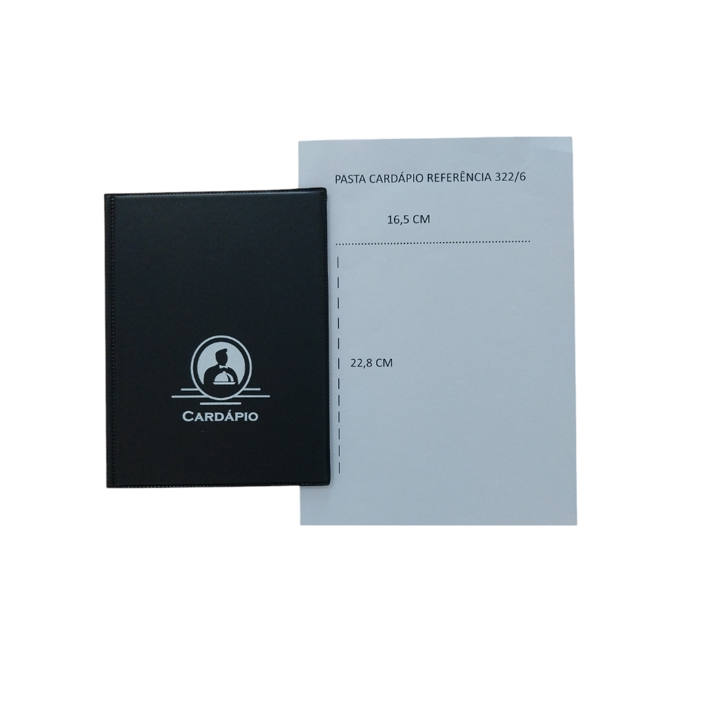 5 Pasta Cardápio com 6 bolsas, para 10 folhas,  (16x22,5x1 cm) bolsa (15,5x21,3cm) em Oferta na Shopee