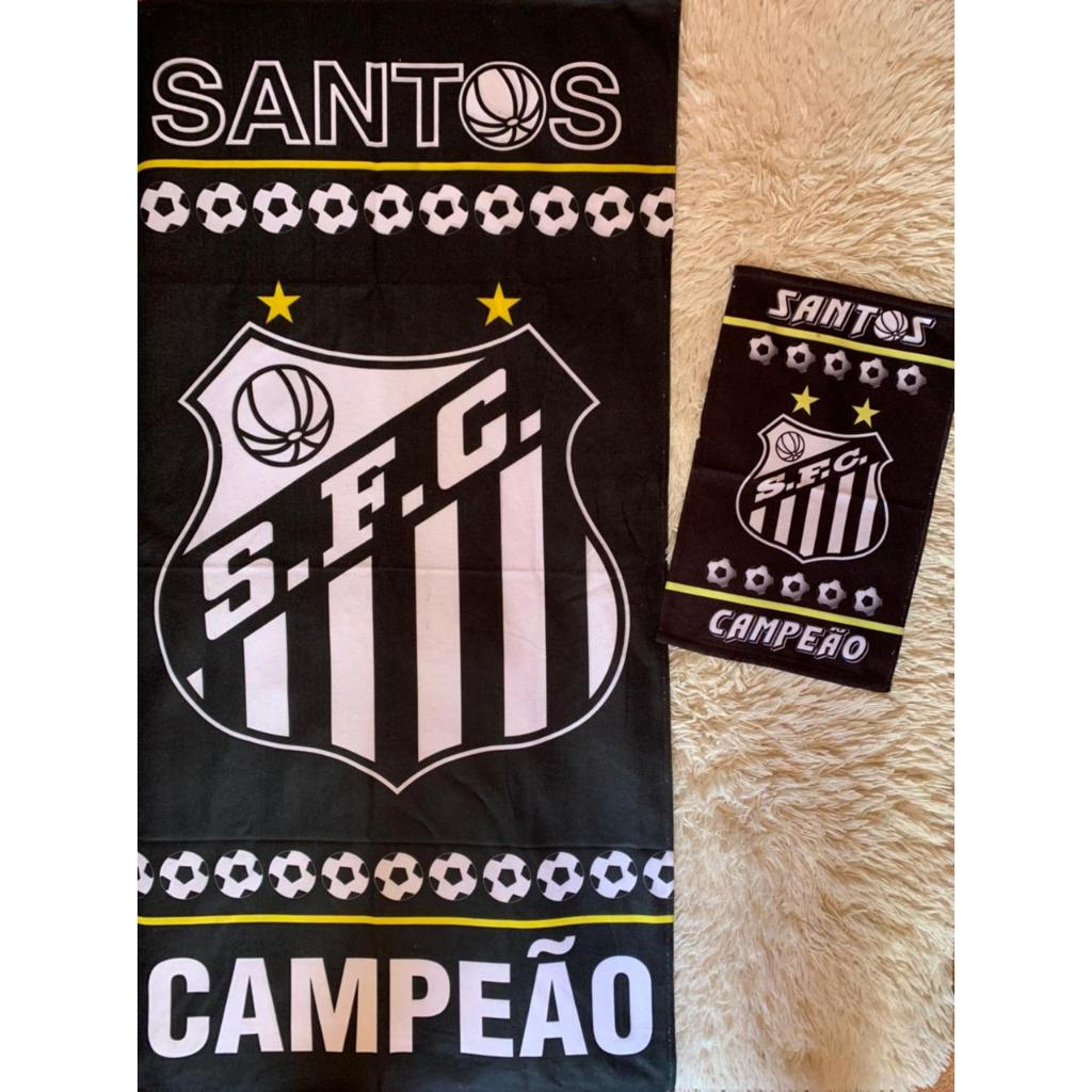 Kit 2 Toalhas Banho + Rosto Santos Preta / Unissex / Envio Imediato