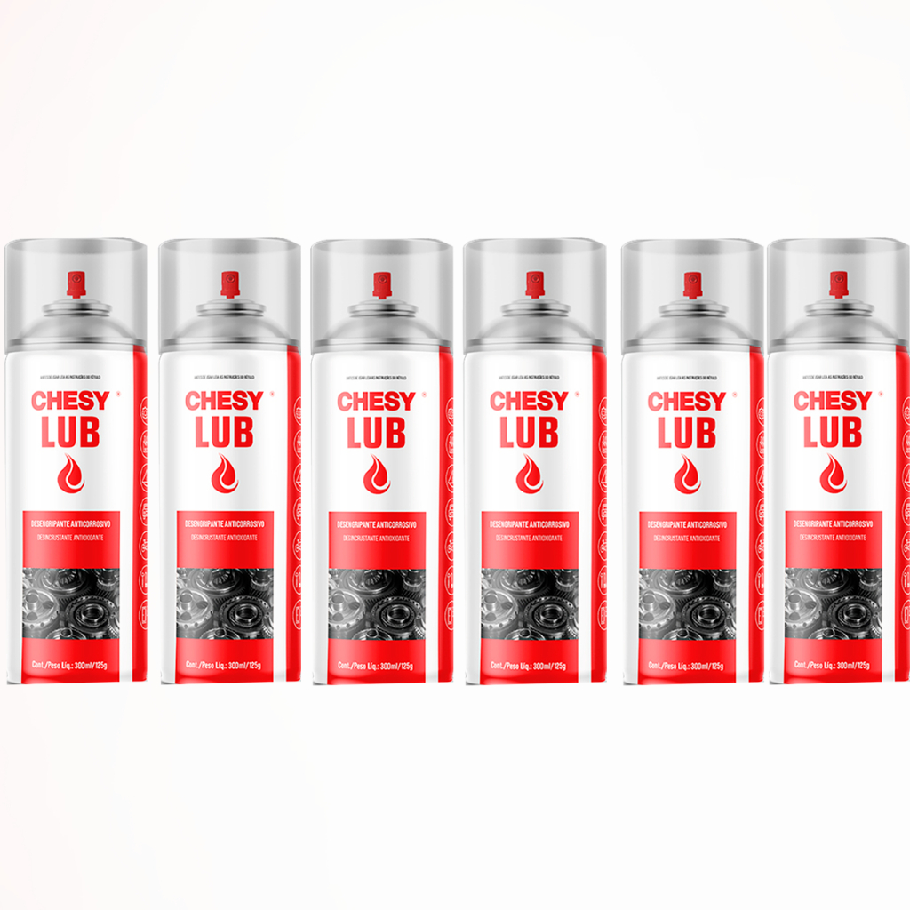 Kit 6 Latas de Desengripante Spray 300ml Incolor Chesy em Oferta na Shopee