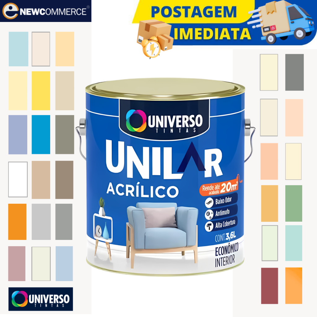 Tinta Antimofo Unilar 3,6L Parede - Escolha sua Cor! em Oferta na Shopee