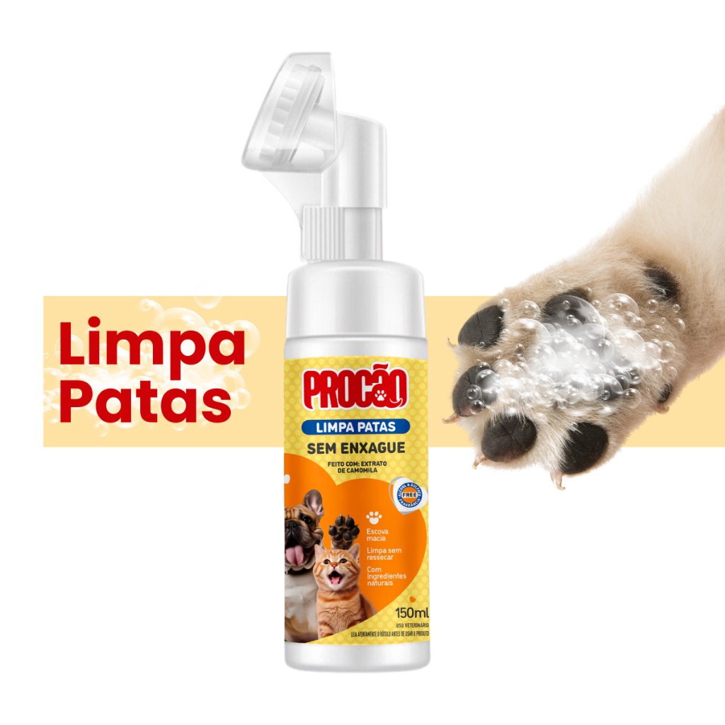 Limpador de Patas para Cães Embalagem com Escova PROCÃO Limpa Hidrata Protege 150ml em Oferta na Shopee