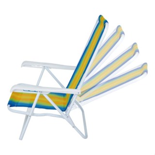 Cadeira De Praia Aço 4 Posições Reclinável Cor Sortida Mor Oferta em Oferta na Shopee