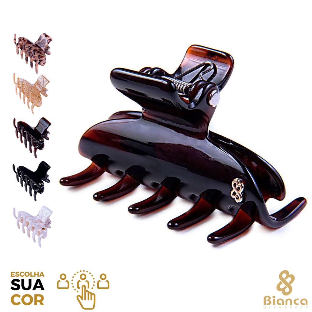 Piranha De Cabelo Bianca Em Acrilico 5008 Presilha prendedor acrilico premium inox mola B 5008 Media medium são paulo