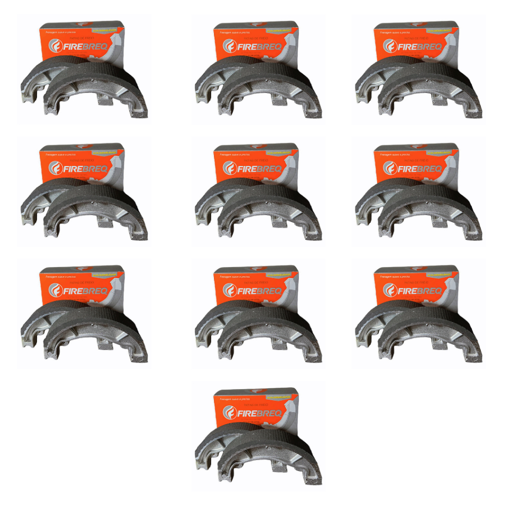 Kit 10 Pares Patins Lona De Freio *0,25* Honda Biz 125 Bros 125 150 Pop 100 Tras Firebreq