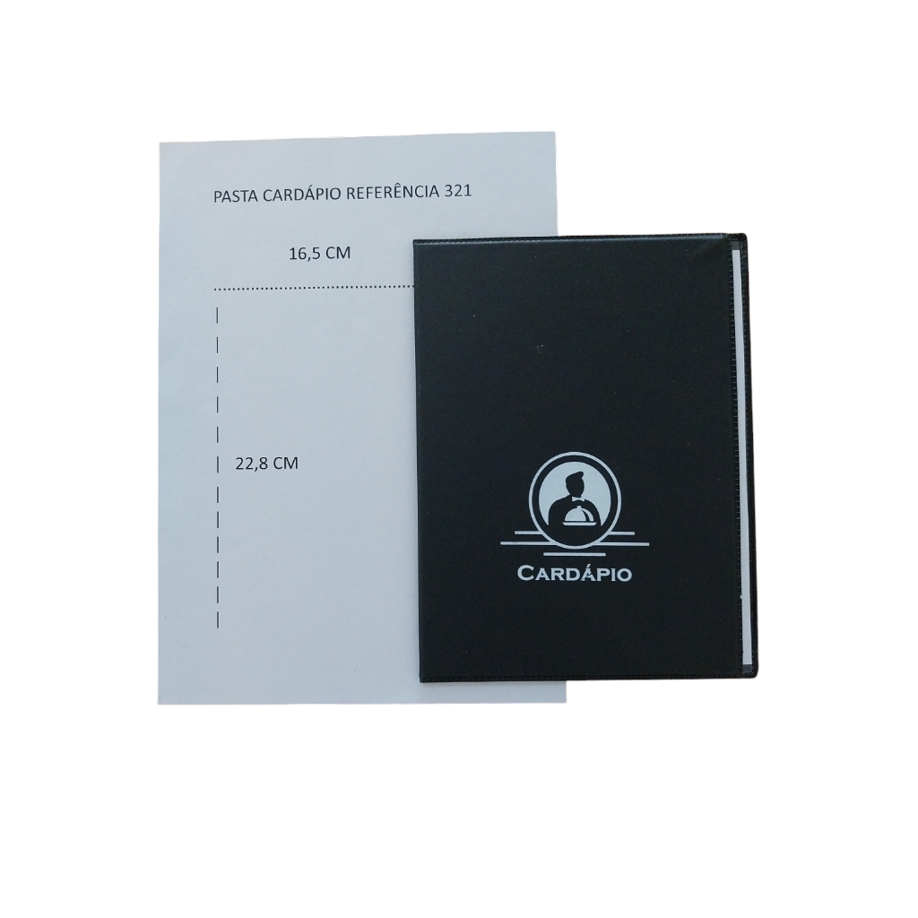Kit 10 Pastas Cardápio em PVC com 2 bolsas fixas  (160x225x10mm)bolsa (160x217mm) em Oferta na Shopee