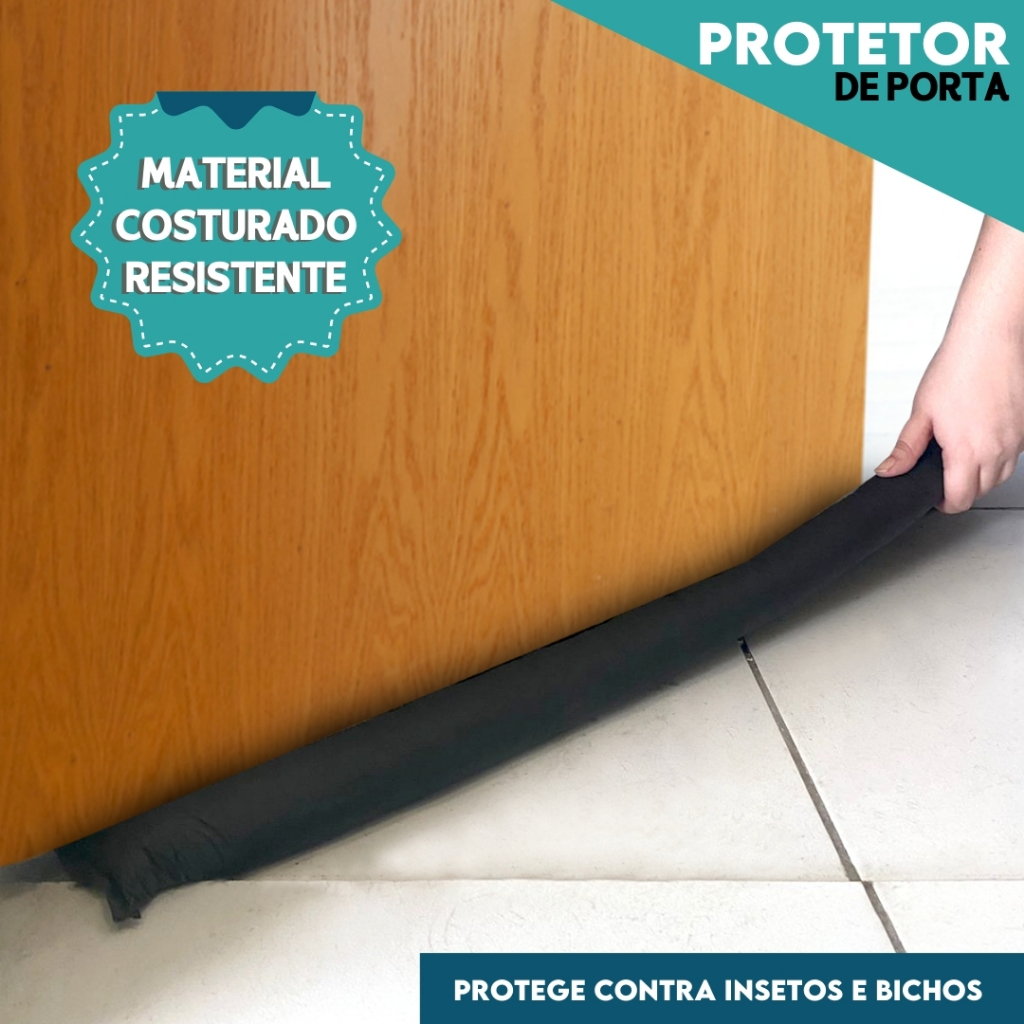 Veda Porta Protetor Rolinho Impermeável Rolinho – Proteção Dupla Preto - BNVT