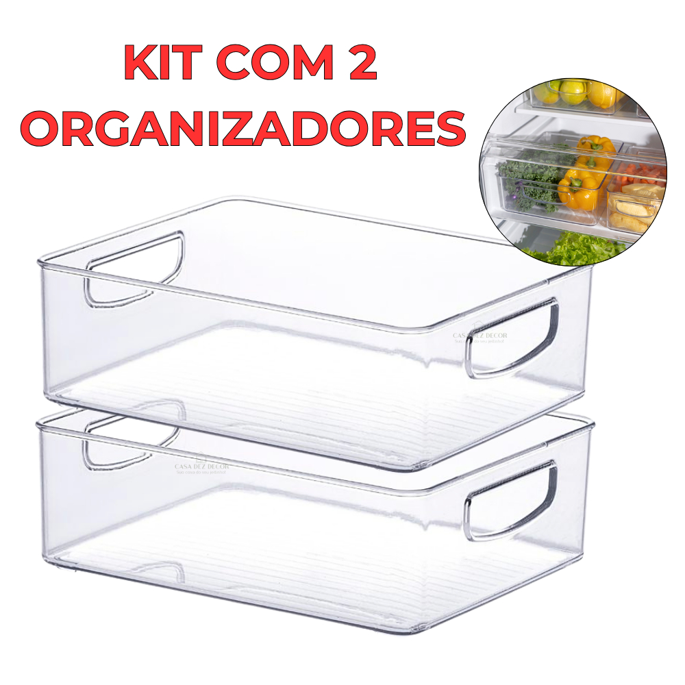 2 Cesto Organizador Multiuso de Acrilico Organização de Geladeira Lavanderia Armário Closet 25x20x8 em Oferta na Shopee