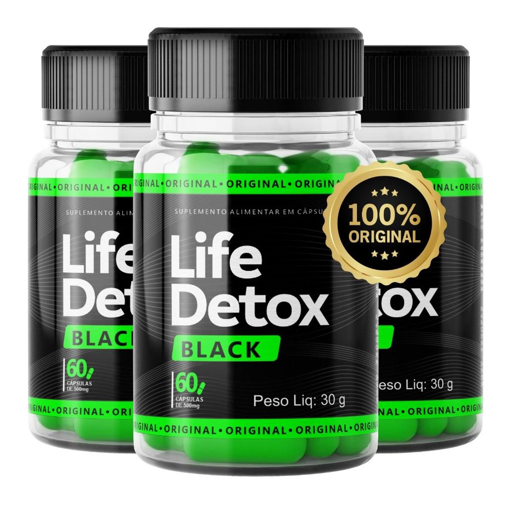 Suplemento Alimentar Kit Life Detox Black Original 60 Cápsulas