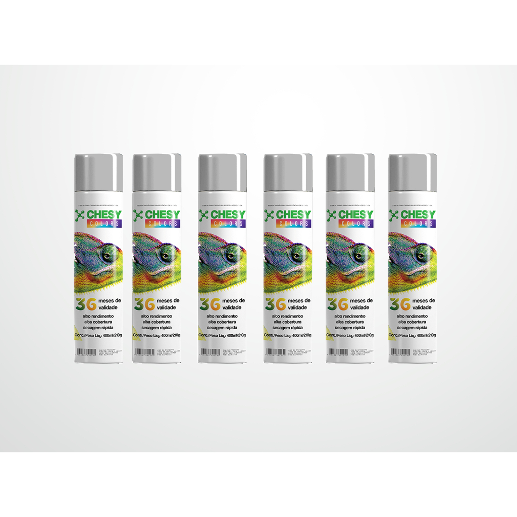 Kit 6 Latas de Tinta Spray Alta Temperatura Aluminio 400ml Chesy em Oferta na Shopee