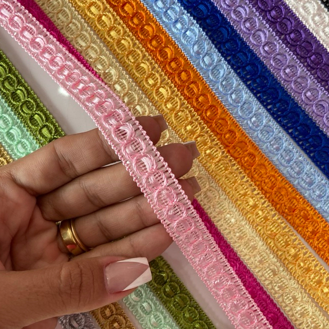 Passamanaria Galão 114 - 2 METROS, (13 mm de largura) Diversas Cores, Aviamento para Personalizados de Luxo