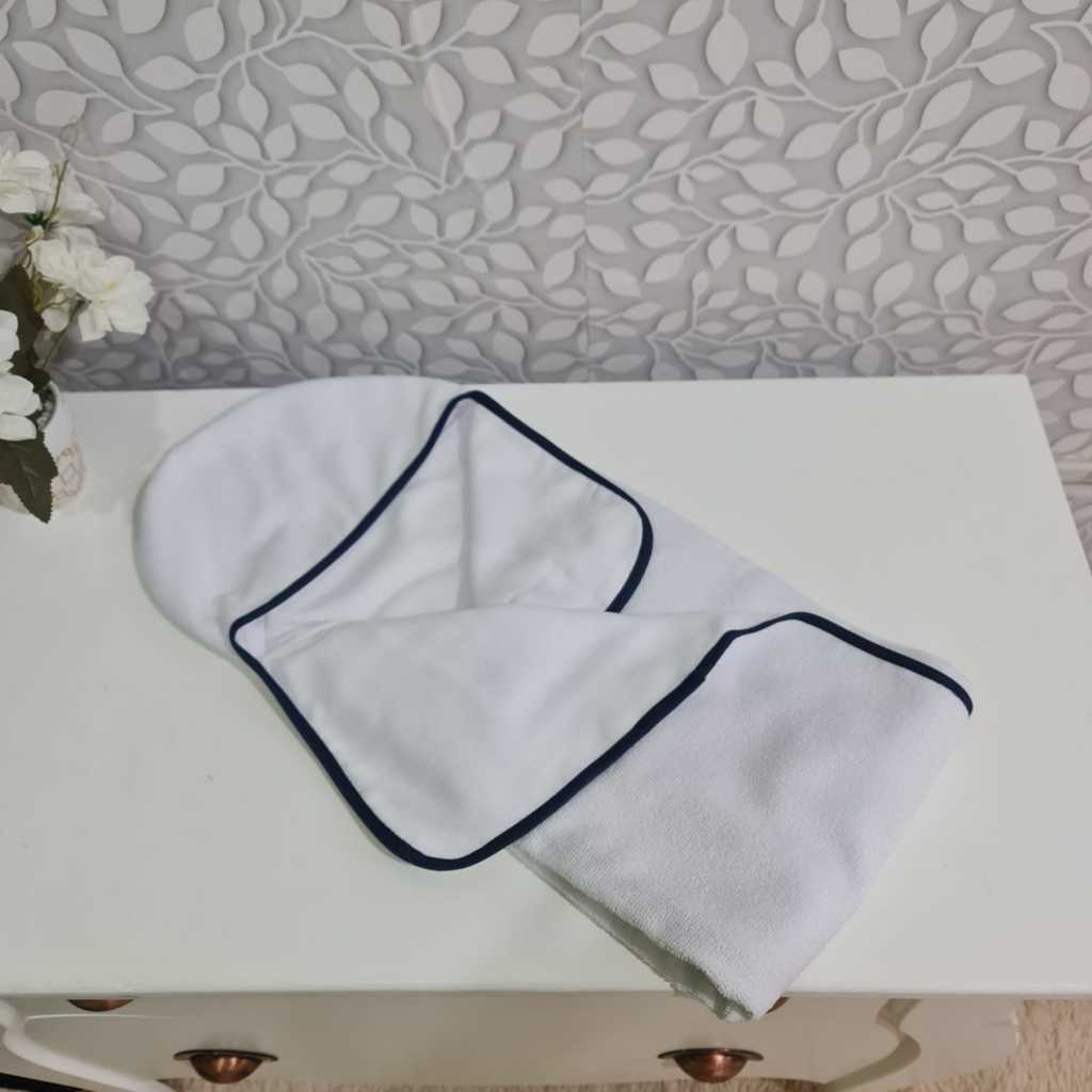 Toalha De Banho Bebe Com Capuz Forrada Com Fralda  Lisa Com Viés Colorido