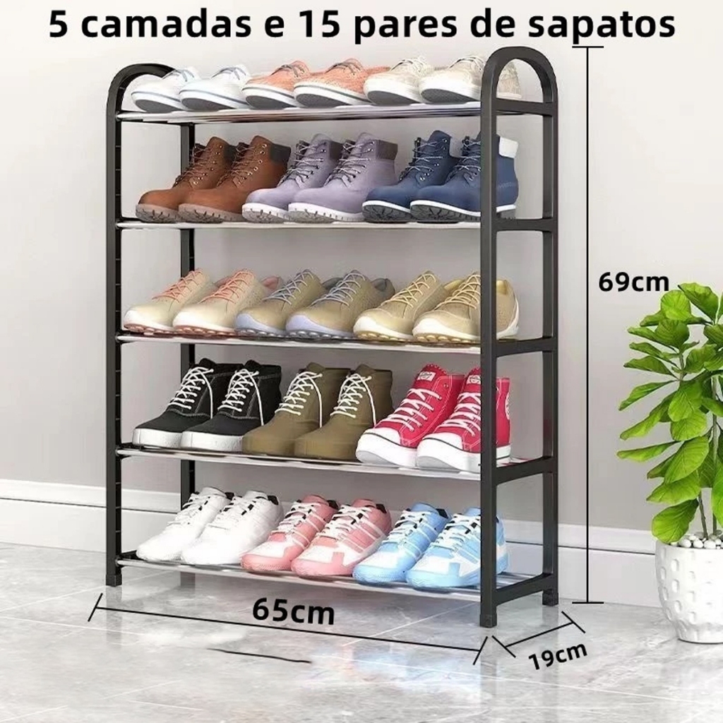 5 Andares 15 Pares Premium Sapateira De Porta Organizadora Para Sapatos Organizador Quarto Sapateira - Home & Living