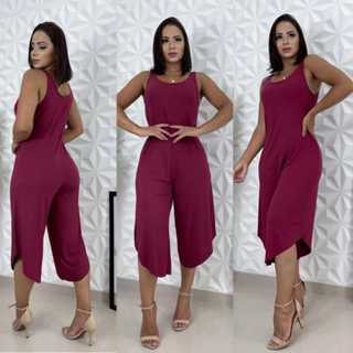 Macacão pantacur regata, liso e listrado, tamanho único g, veste do 40 ao 42. em Oferta na Shopee