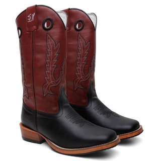 Bota Texana Masculina Country Bico Quadrado Salto Carrapeta
