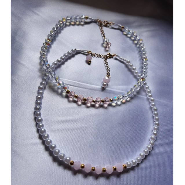 COLAR DE PÉROLAS AURORA | COLAR DE CRISTAIS | COLAR FEMININO AJUSTÁVEL DE MIÇANGA