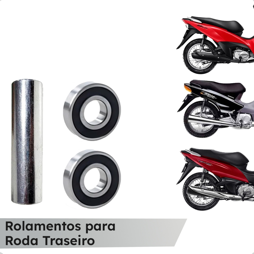 Kit Espaçador com Rolamentos Traseira para Biz 100/110/125