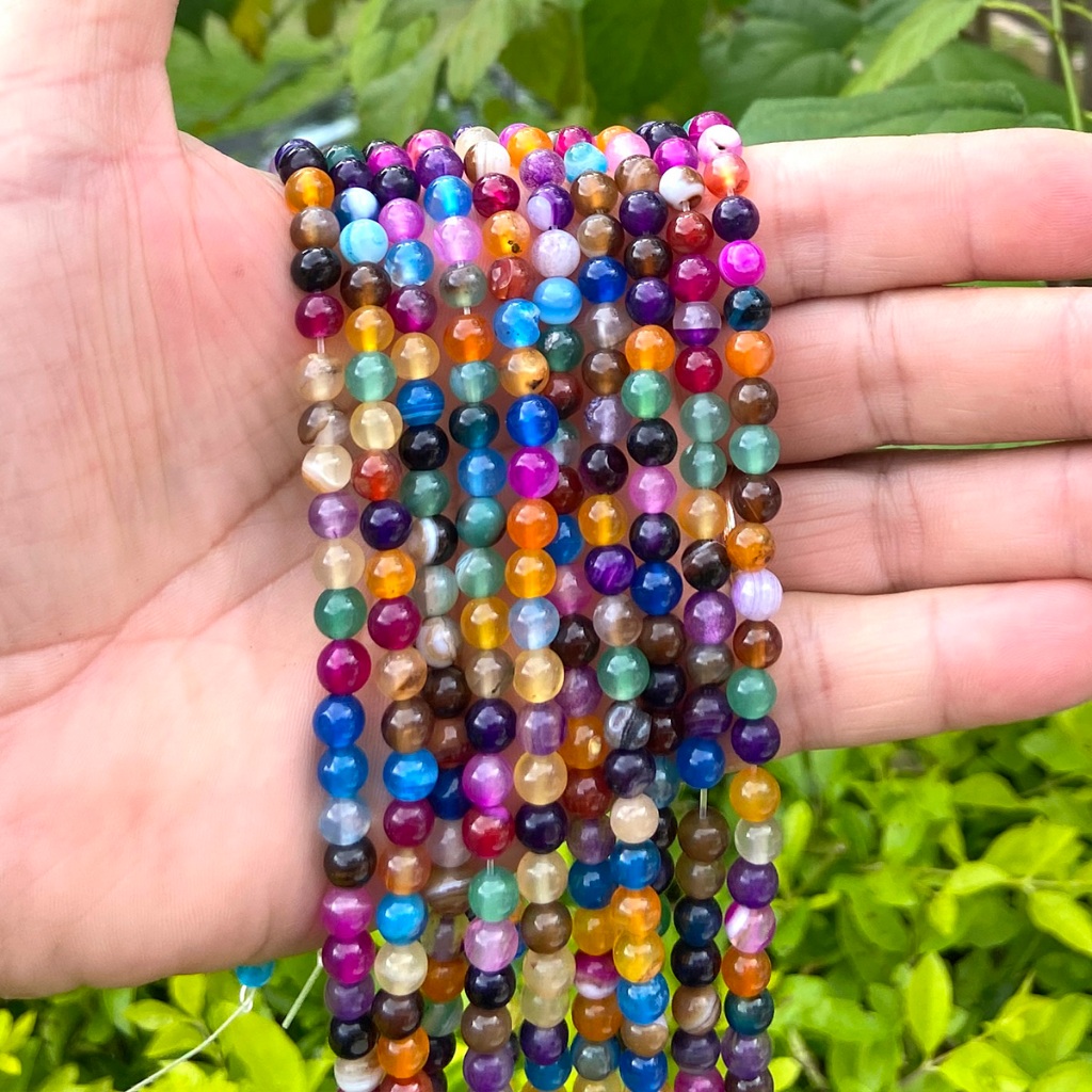 Fio de Pedra Natural 6mm - Aprox: 60 Contas em Oferta na Shopee