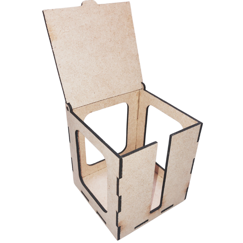 Caixa para uma Caneca Individual MDF cru 3mm com Tampa Móvel