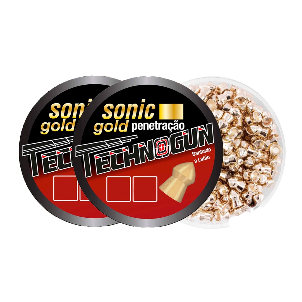 2 Latas de Chumbinho Sonic Gold 4.5mm 500 Unidades - Technogun