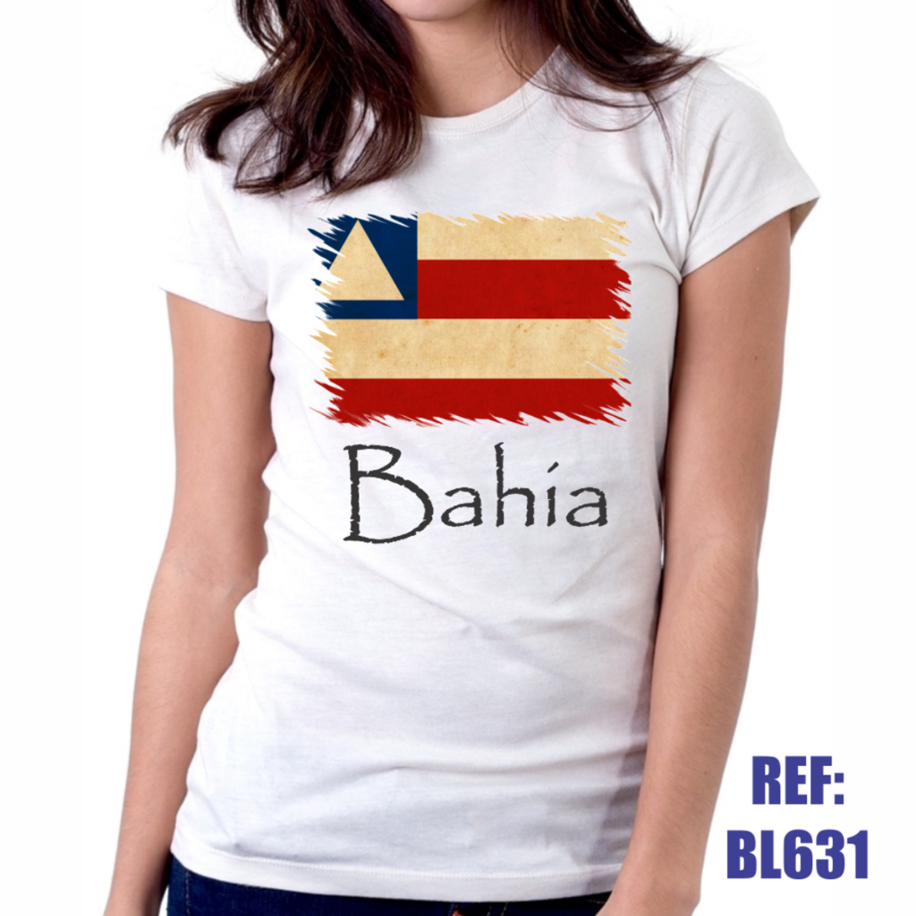 Camiseta Baby Look Bahia Bandeira Estado Brasil