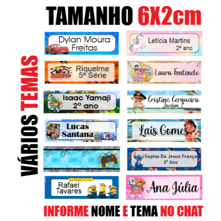 Etiquetas Adesivas Escolares em Vinil a Prova D'agua 5x1,5cm em Oferta na Shopee