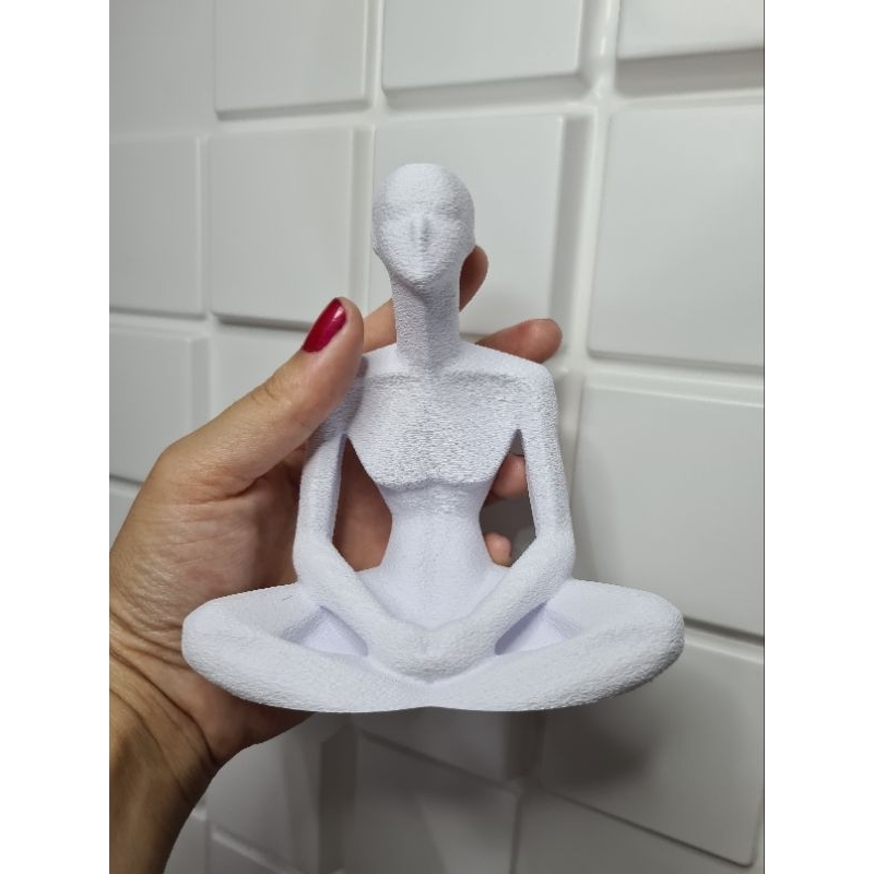 Imagem Estátua decorativa meditação - meditando - zen - Impressão 3D - Acabamento Premium