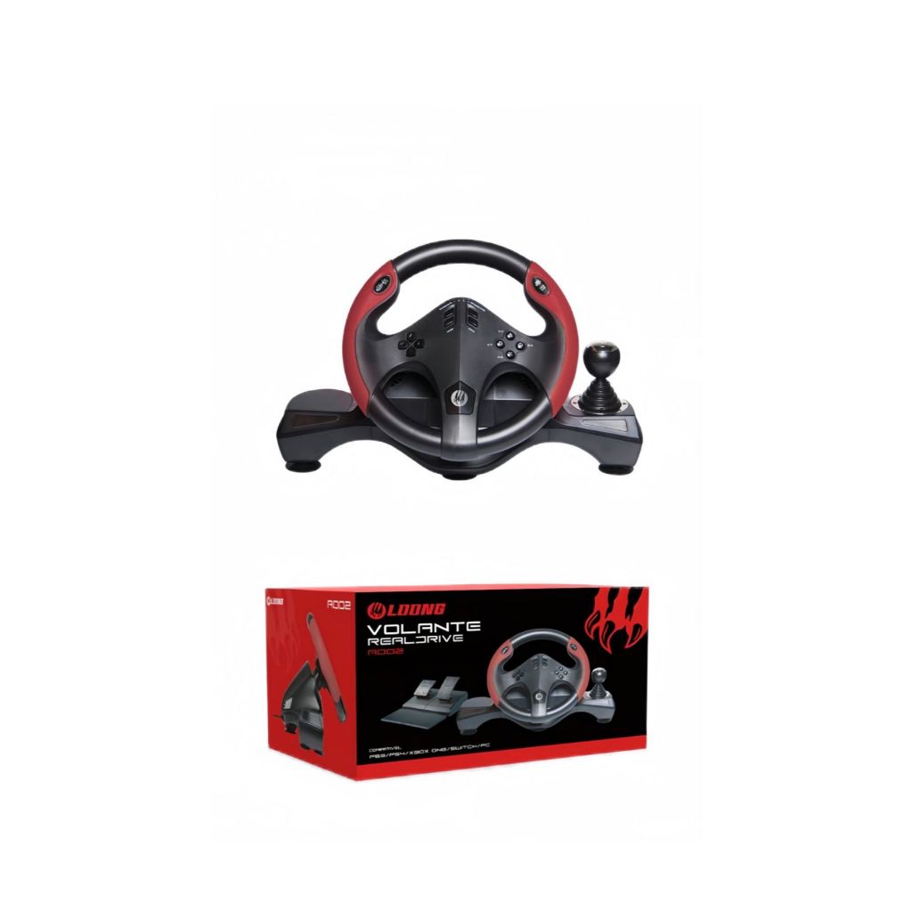 Volante Gamer Vibração Simulador Driving Com Pedal