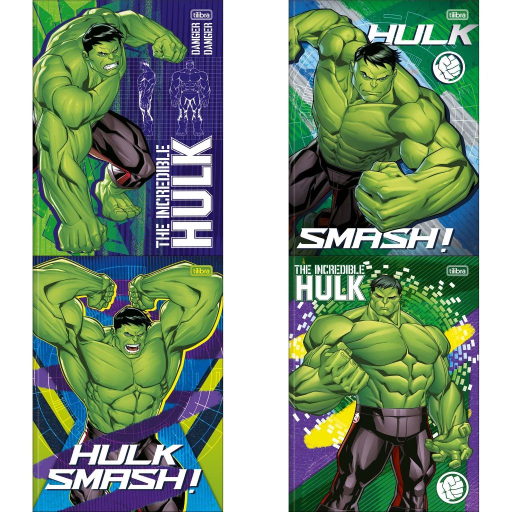 Caderno 1/4  Brochura Hulk 80 folhas 14 x 20 cm - Tilibra em Oferta na Shopee