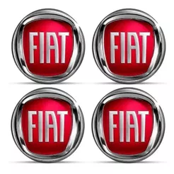 Jogo 4 Emblemas Adesivos Calota Fiat Resinado 48mm